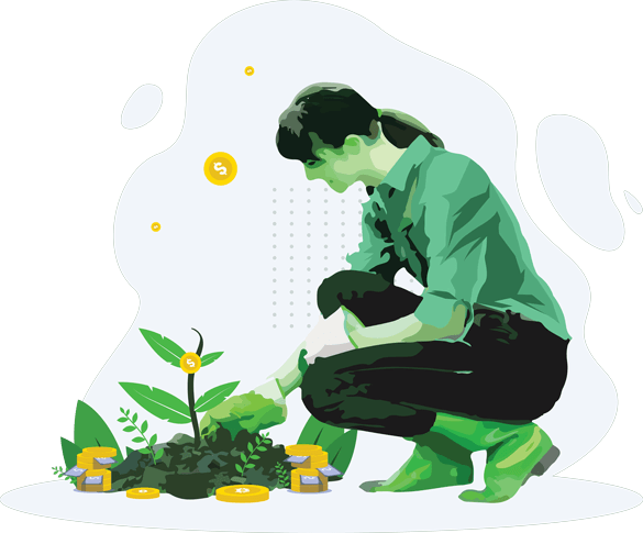 Instantly Discover Money-Making Opportunities - woman planting crypto-seeds