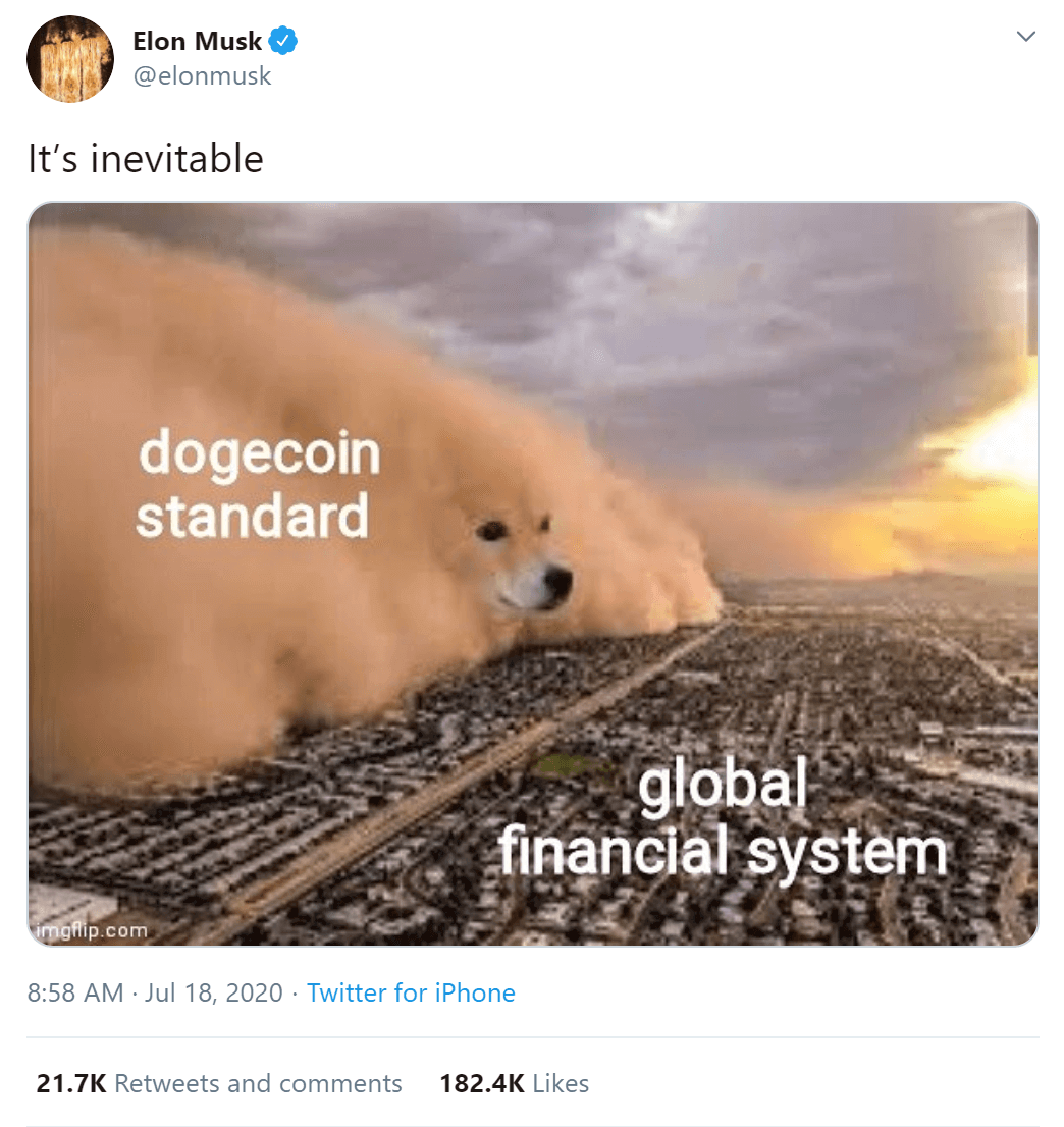 Elon's comment on DOGE Coin