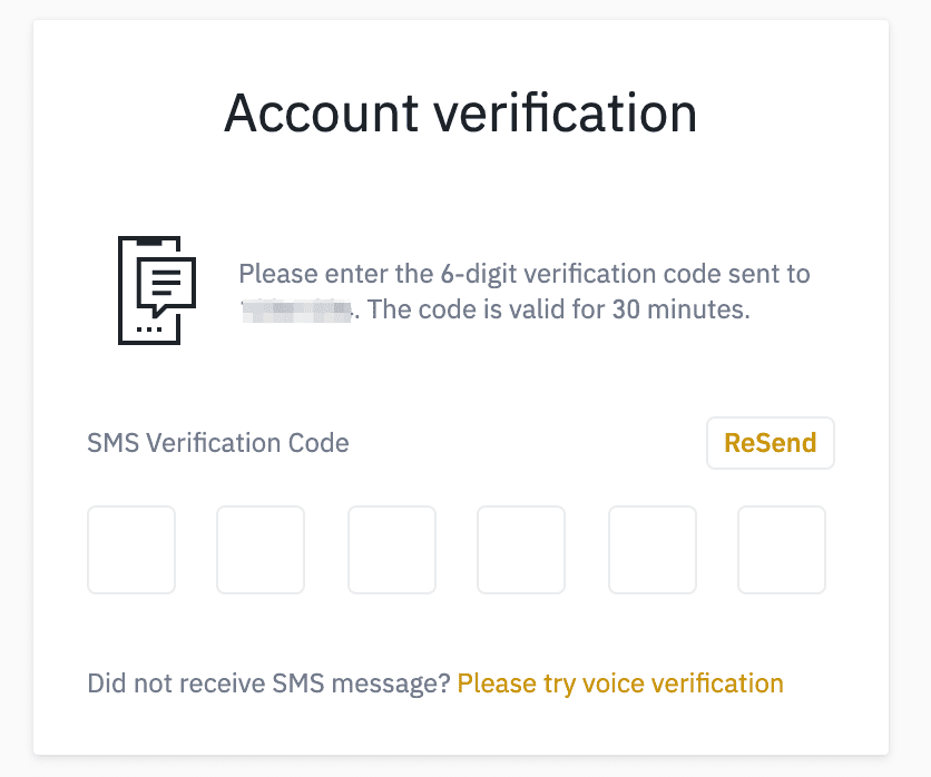 binance account verification code