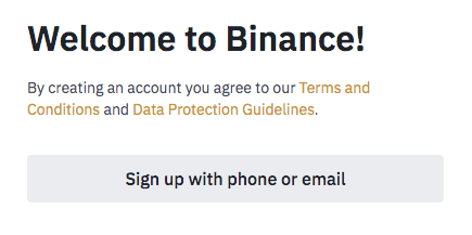 binance sign up with phone or email