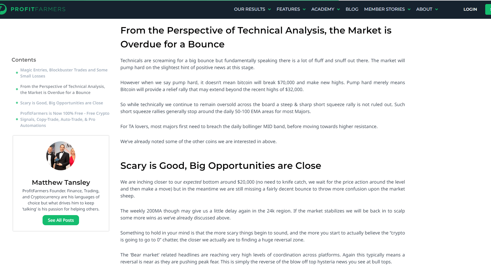 from perspective of technical analysis