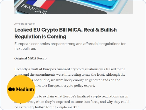 News about Leaked EU crypto bill MICA