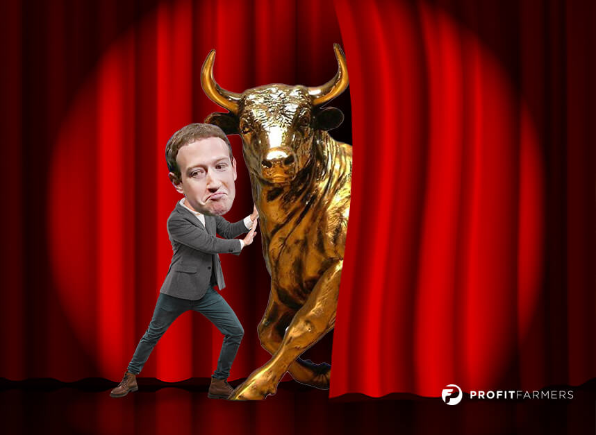 Mark Zukerburg hiding the golden bull