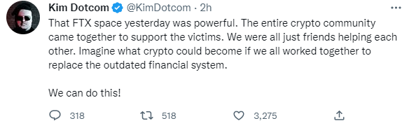 Kim Dotcom Tweet